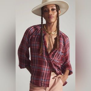 Anthropologie Pilcro Plaid Button Up-Pink Combo-Medium. NWT